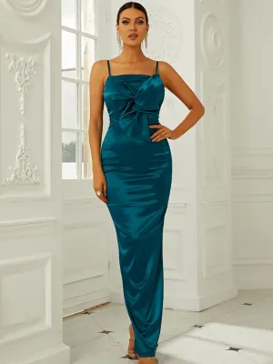 Twist Front Back Slit Cami Dress
