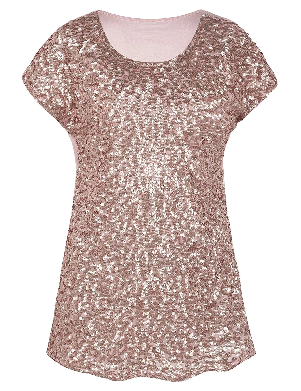 Women's Bat Sleeve Loose Sequin Tunic Tops