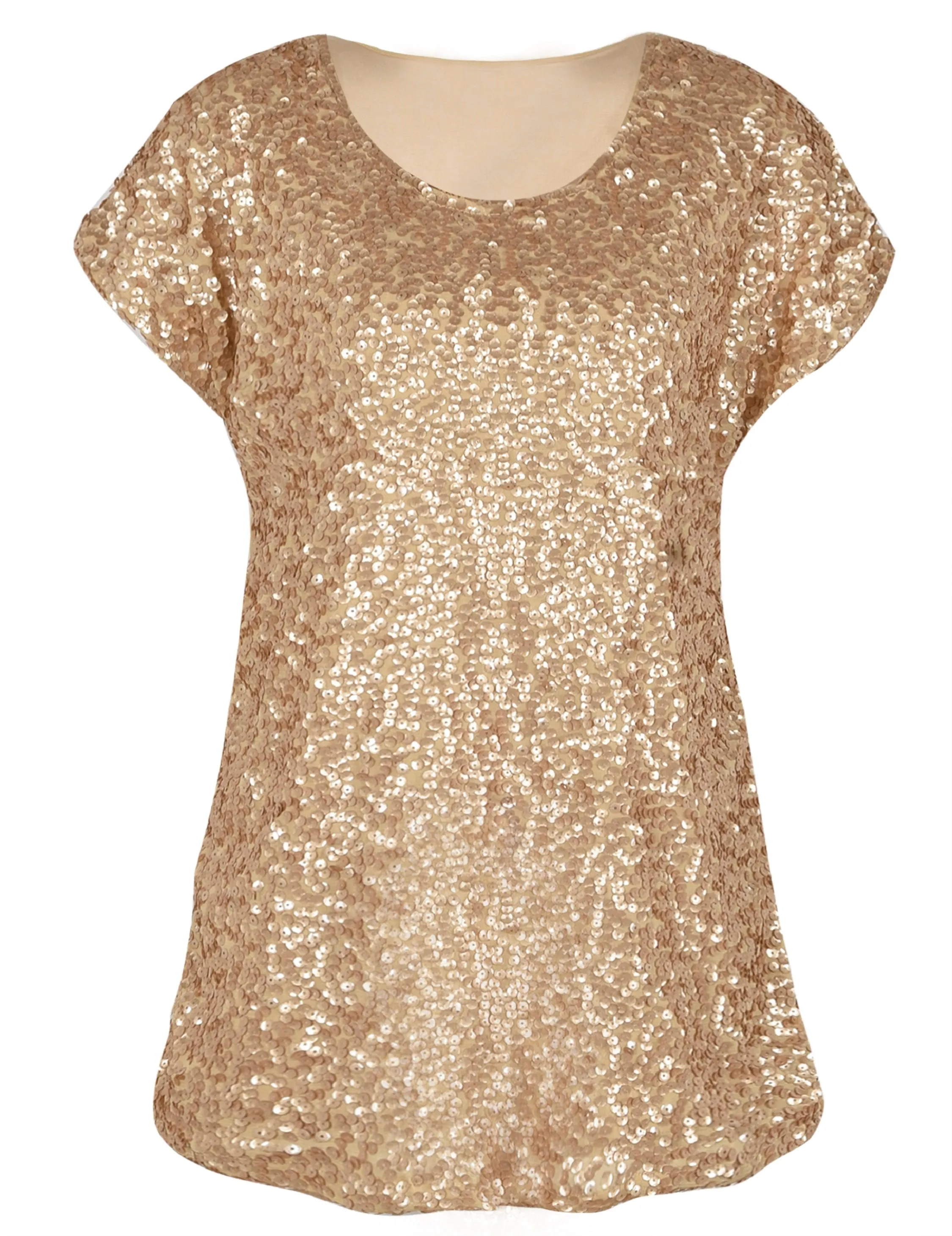 Women's Bat Sleeve Loose Sequin Tunic Tops