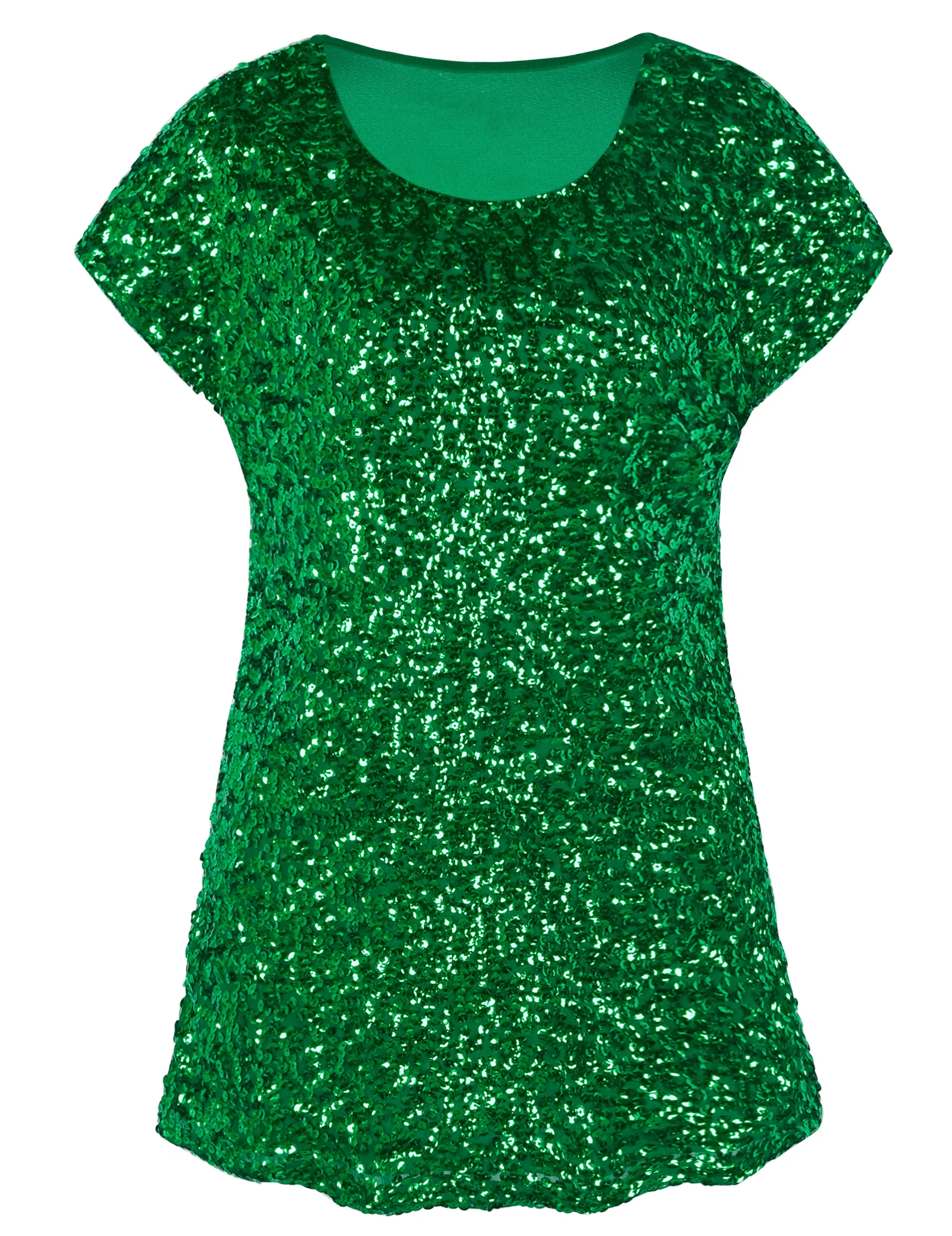 Women's Bat Sleeve Loose Sequin Tunic Tops