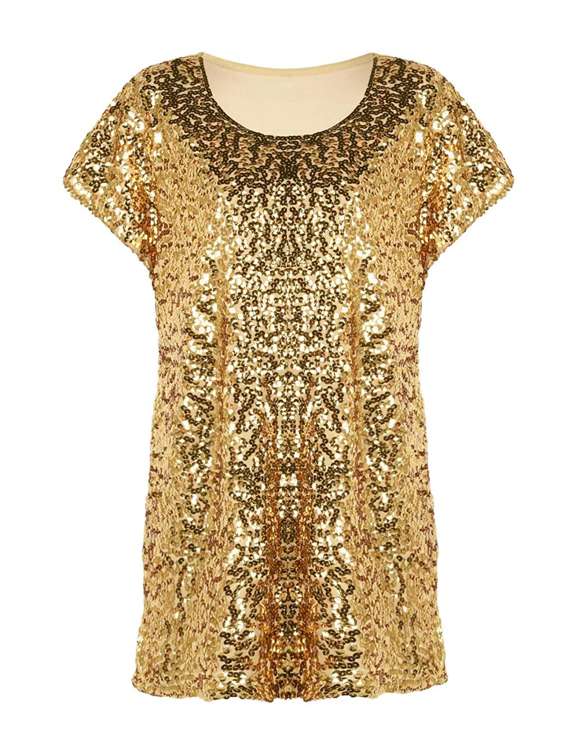 Women's Bat Sleeve Loose Sequin Tunic Tops