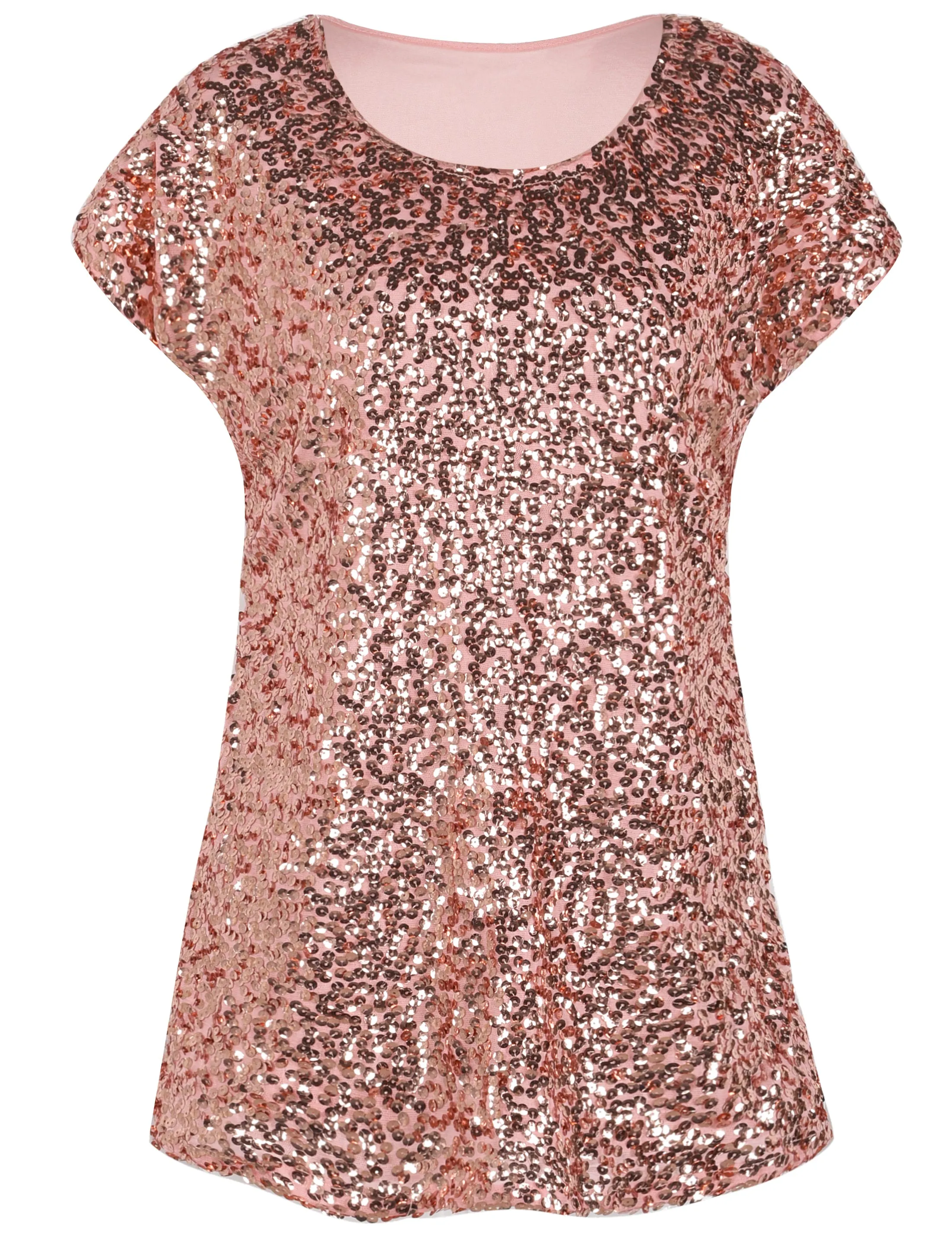 Women's Bat Sleeve Loose Sequin Tunic Tops