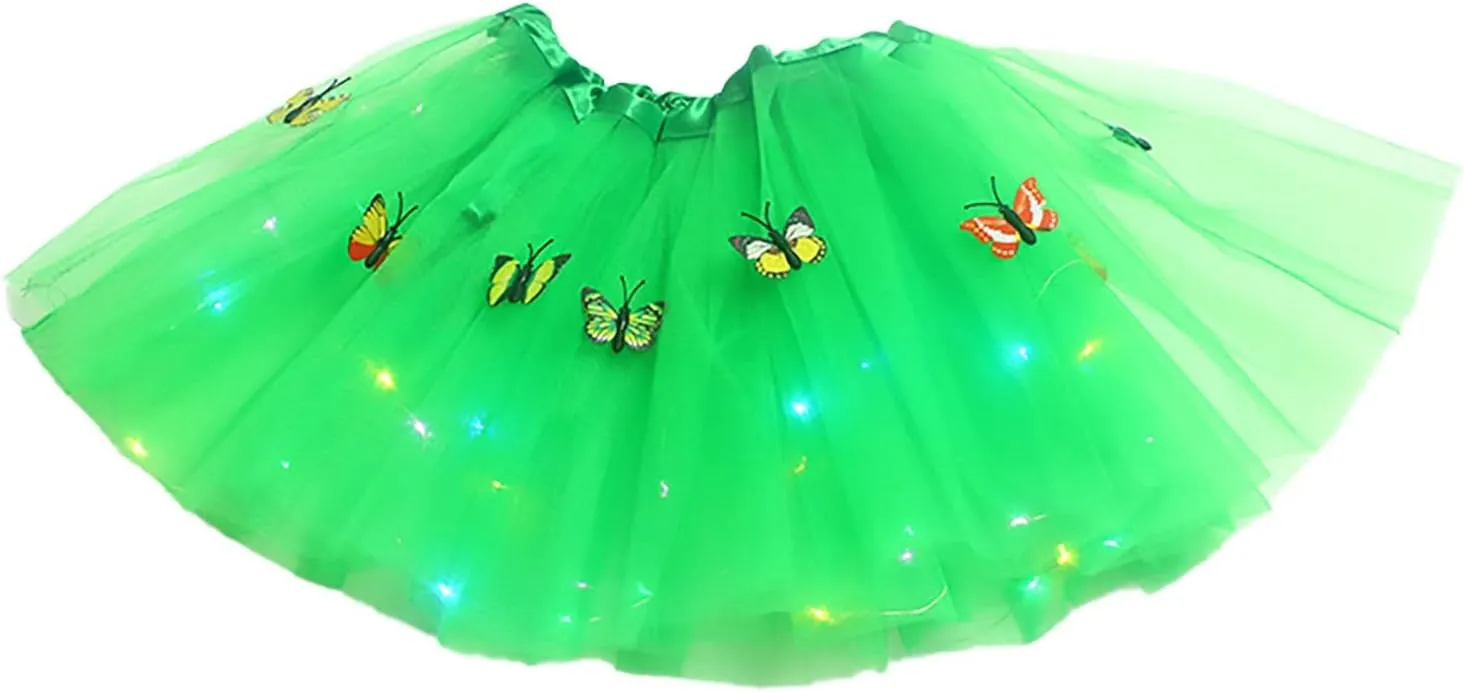 Women's Led Tutu Skirt Light Up Tutus Layered Tulle Ballet Skirts Sparkly Sequin Costume for 2025 Party Carnival