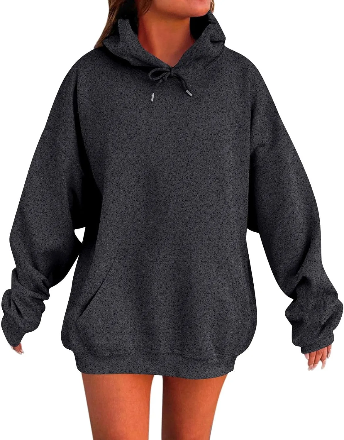 Womens Oversized Hoodies Long Sleeve Fleece Sweatshirts Drop Shoulder Pullover with Pocket 2024 Fall Y2k Clothes