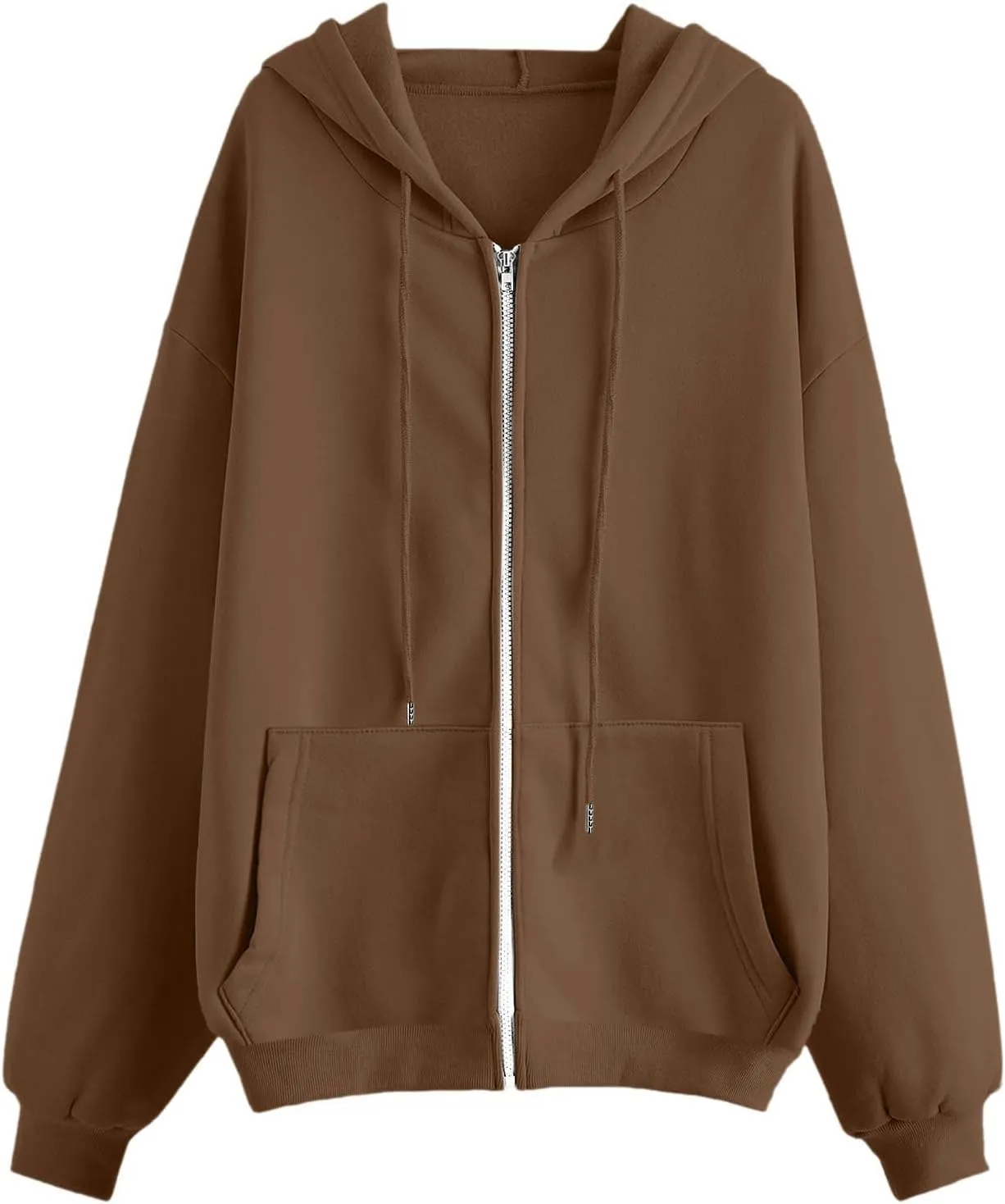 Womens Zip Up Hoodies Lightweight Fleece Jackets Oversized Long Sleeve Preppy Sweatshirt 2024 Fall Outfits Y2k Clothes