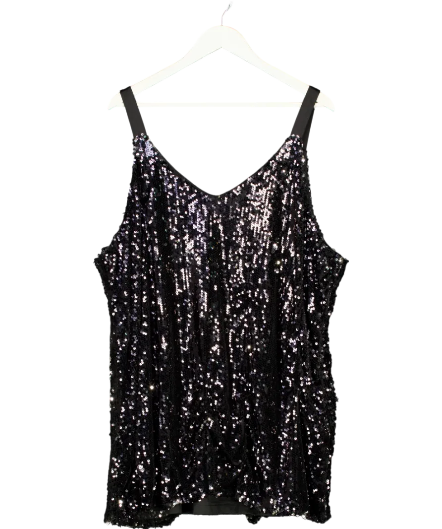 Yours Black Sequin Camisole UK 26