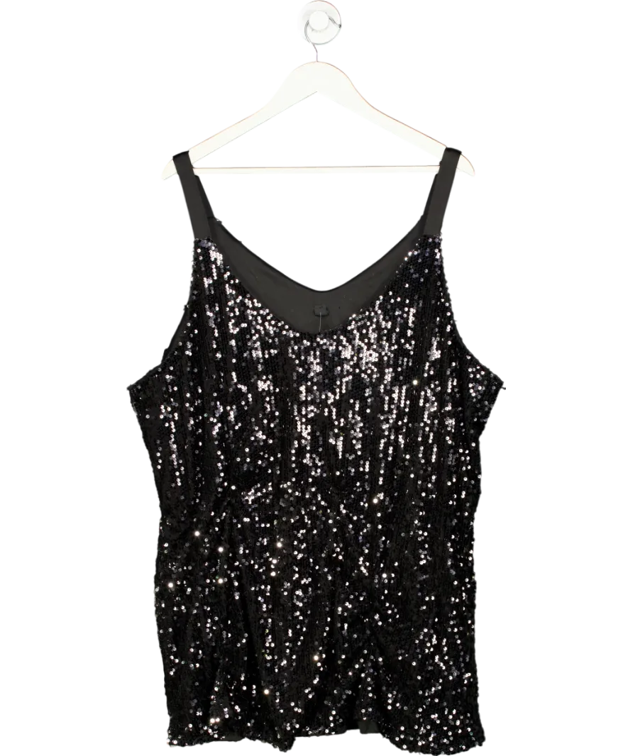 Yours Black Sequin Camisole UK 26